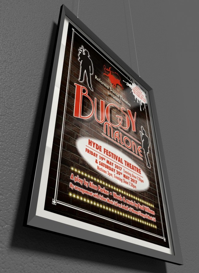 Poster design and printing for theatre show in Tameside.